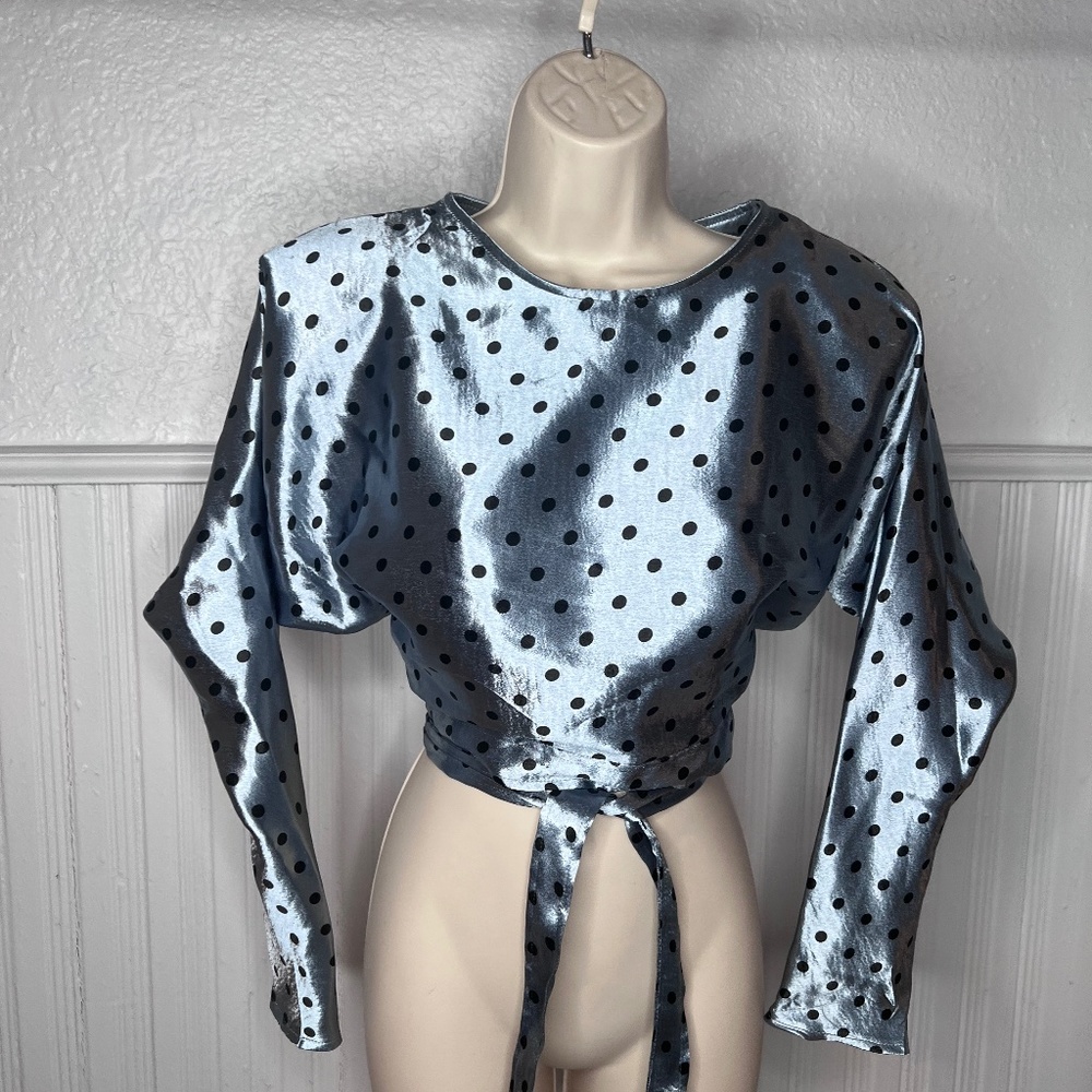 Nasty Gal Satin Spot blouse
